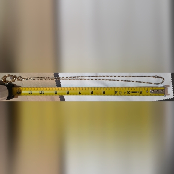 VINTAGE 80'S GOLD TONE 24 Inch FIGUERO NECKLACE WITH STUNNING CZ NUGGET PENDANT. - Picture 5 of 6